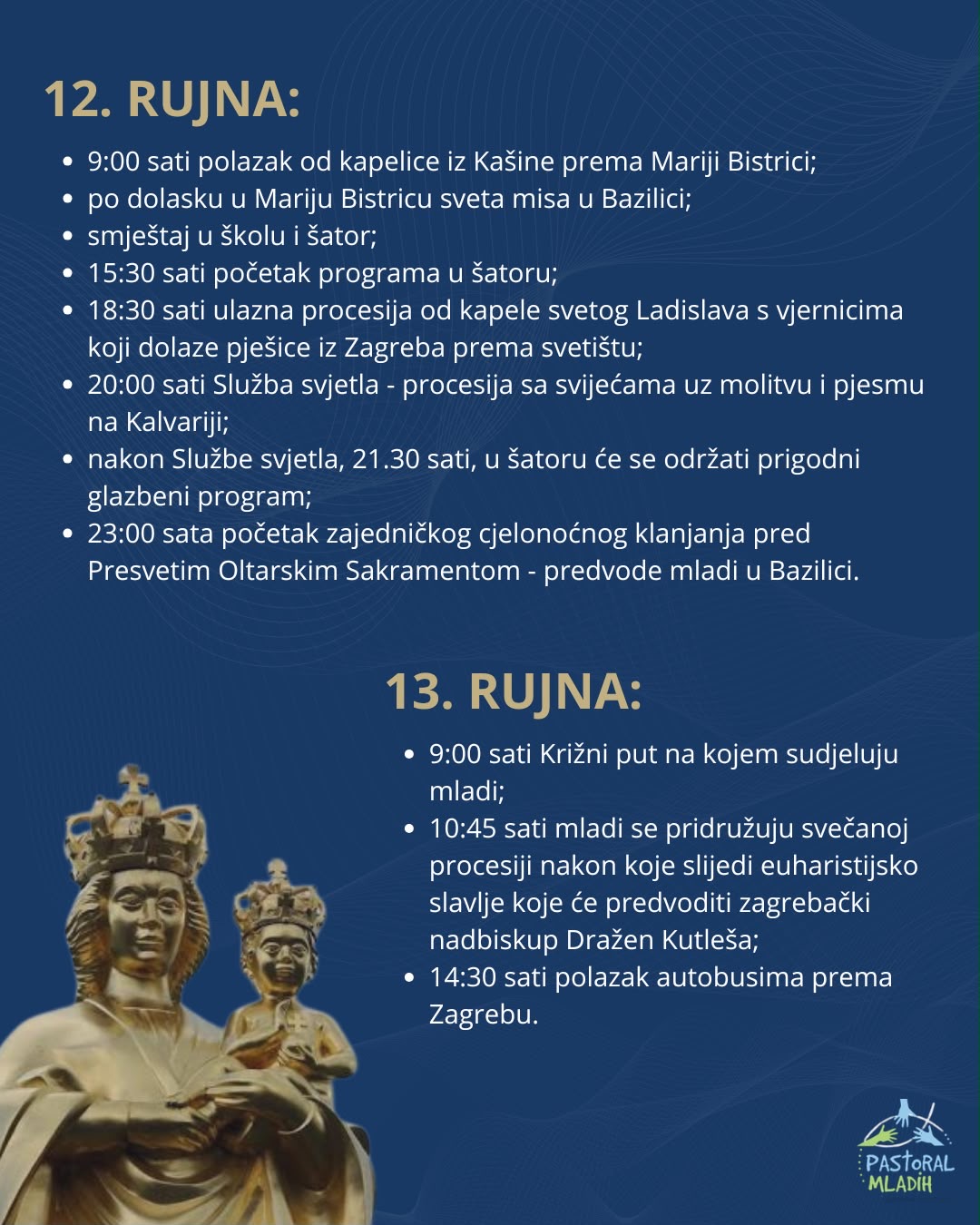 Hodočašće ZG Nadbiskupije u Mariju Bistricu
